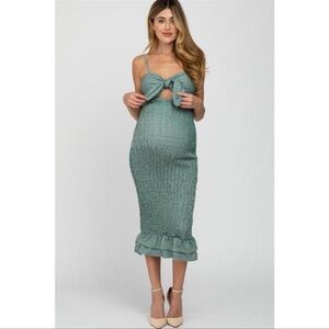Pinkblush Green Gingham Maternity Dress